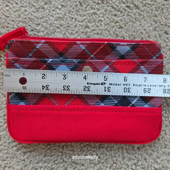 Lands' End NEW Canvas Plaid Wristlet Clutch - Picture 3 of 6